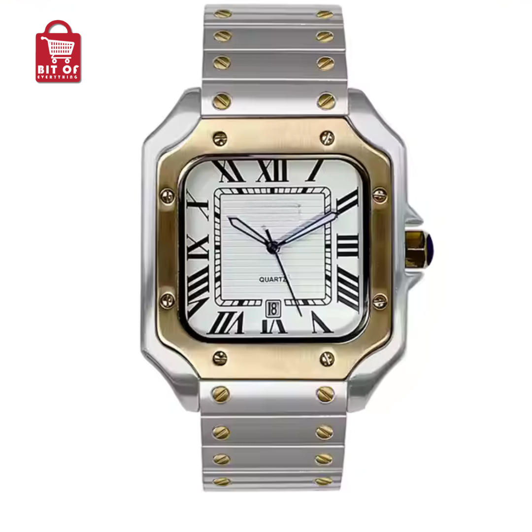 Cartier Santos de Cartier Large White 18k Gold Two-Tone Complete