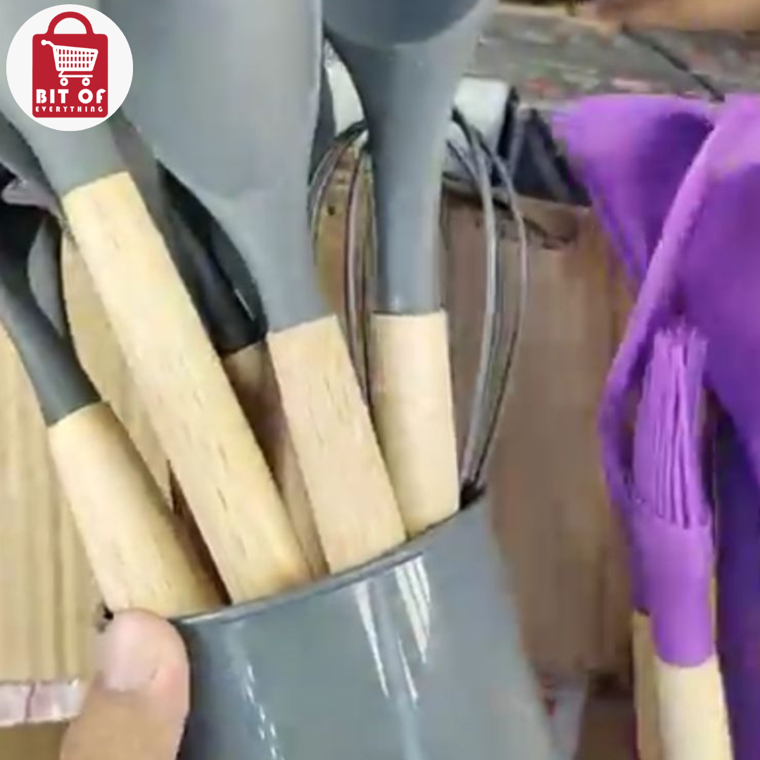 12-Piece Silicone Cooking Utensils Set – Durable, Heat-Resistant & Non-Stick