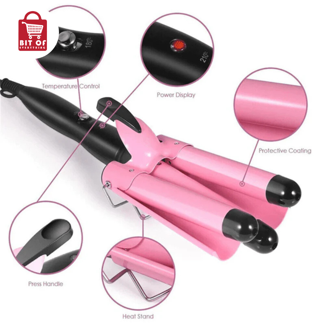 Professional Iron Ceramic Triple Barrel Hair Curler