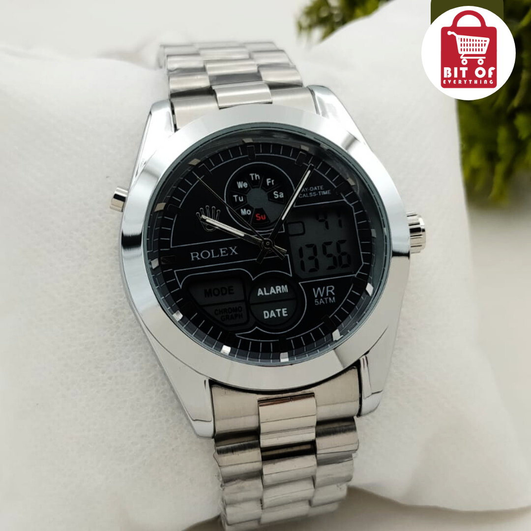 BRANDED ROLEX WATCH WITH ANALOG AND DIGITAL TIME (1-PC)