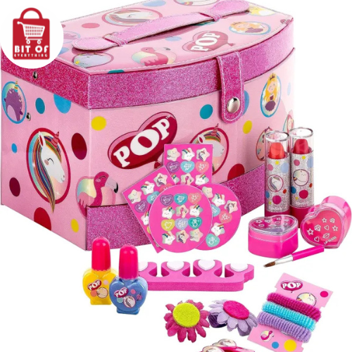 Markwins POP GIRL POP GIRL Beauty Vanity Case – Makeup Set for Kids – Beauty Case with Makeup for Girls, Manicure Kit and Accessories – Makeup or Jewellery Storage Case – Gift for Girls