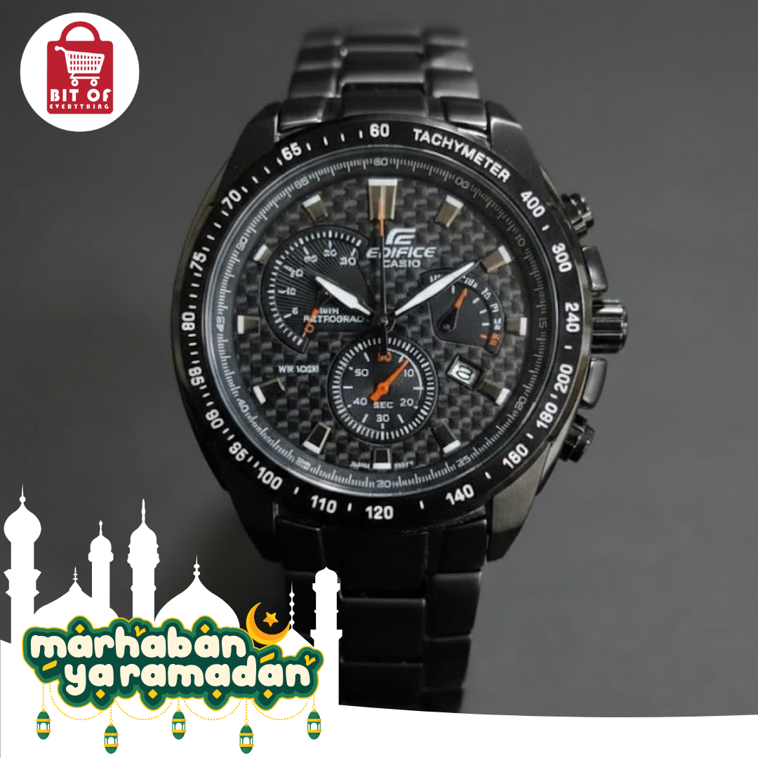 Casio Edifice Black Carbon Fiber Chronograph Men's Watch