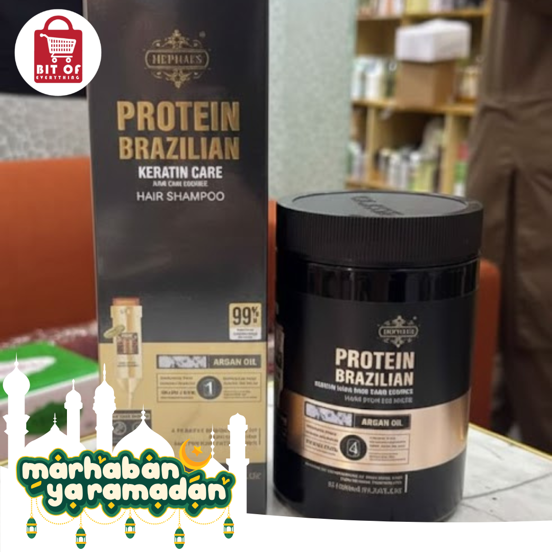 Hephaes Protein Brazilian Keratin Care Hair Shampoo & Treatment Set