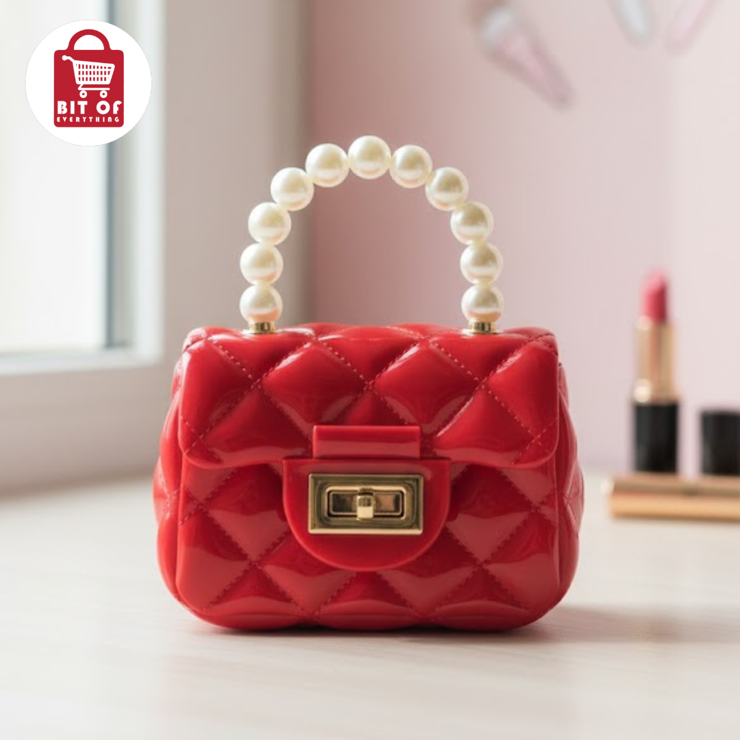 Mini Quilted Patent Leather Bag with Pearl Handle β Stylish & Elegant πβ¨