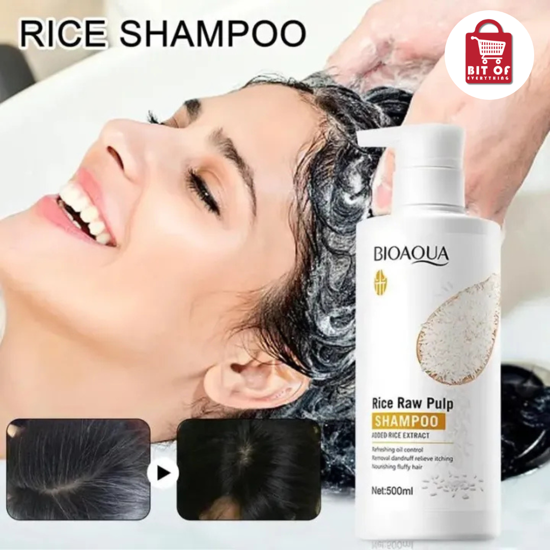 Bioaqua Rice Water Hair Strengthening Anti-Hair Loss Dry Hair Moisturizing Hair Cleansing Shampoo