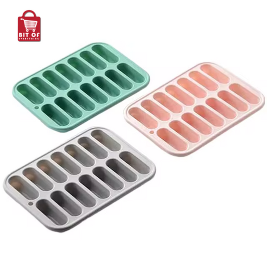 Sausage Maker Mould 14 Grids Silicone DIY Ham Hot Dog Making Moulds With Lid Kitchen Household