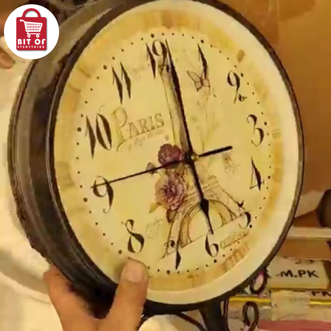 DOUBLE SIDE CLOCK WITH STAND