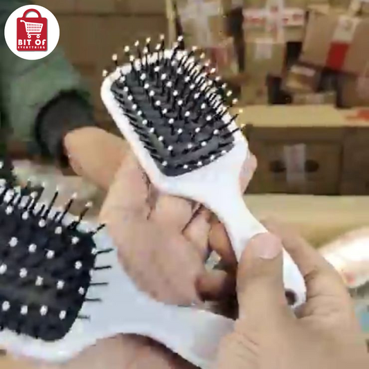 HAIR BRUSH WHITE DOTTED EACH