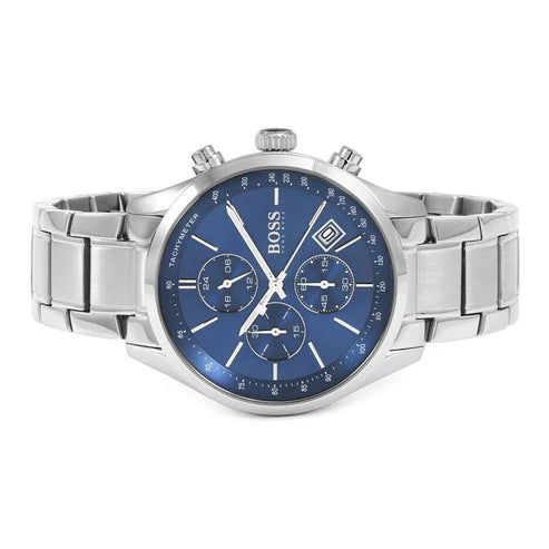 Hugo Boss Mens Chronograph Quartz Stainless Steel Blue Dial 41mm Watch - 1513384