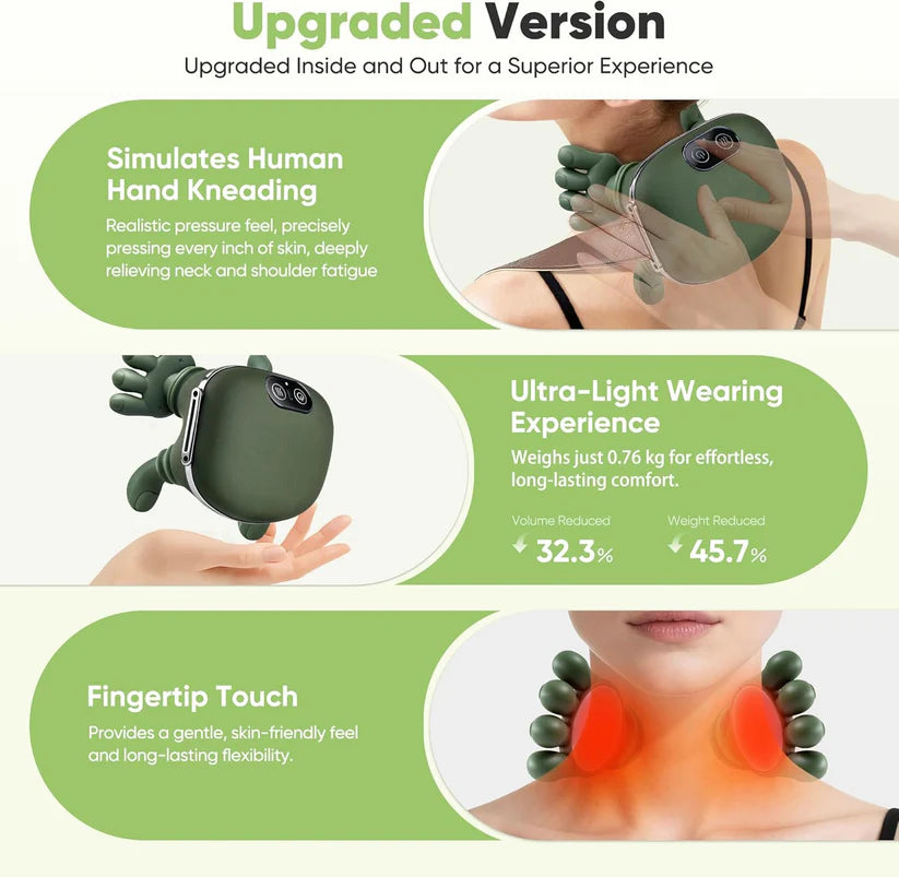 Wireless 4D Neck & Back Massager with Heat Therapy With 12 Months Warranty