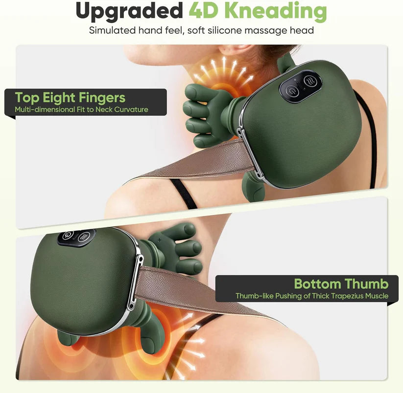 Wireless 4D Neck & Back Massager with Heat Therapy With 12 Months Warranty