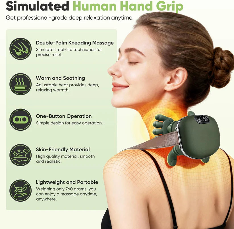 Wireless 4D Neck & Back Massager with Heat Therapy With 12 Months Warranty