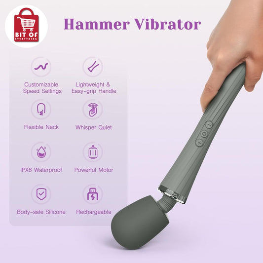 External Wand Massager Vibrator for Clitoral Stimulation with 5 Rotation Vibrate Modes & 3 Speeds, Powerful Cordless Handheld Magic