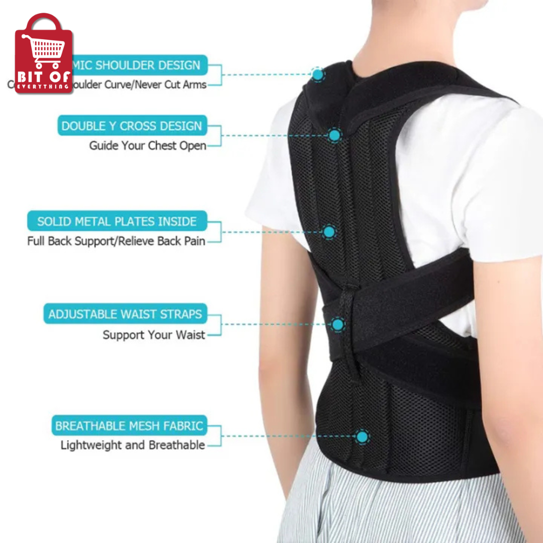 Adjustable Back Straightener Posture Corrector Shoulder Lumbar Brace Support Brace Back Support Belt Back Shoulder Adult Corset Posture Correction SP95