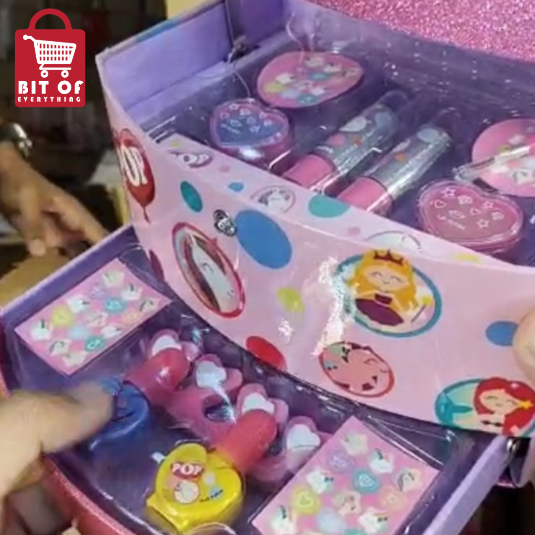 Markwins POP GIRL POP GIRL Beauty Vanity Case – Makeup Set for Kids – Beauty Case with Makeup for Girls, Manicure Kit and Accessories – Makeup or Jewellery Storage Case – Gift for Girls