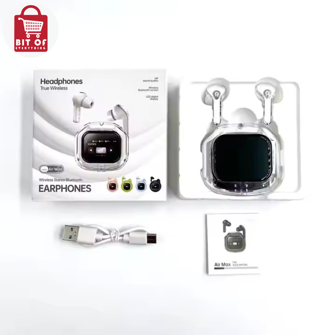 Wireless Earbuds with Digital Display – Clear Sound & Battery Indicator