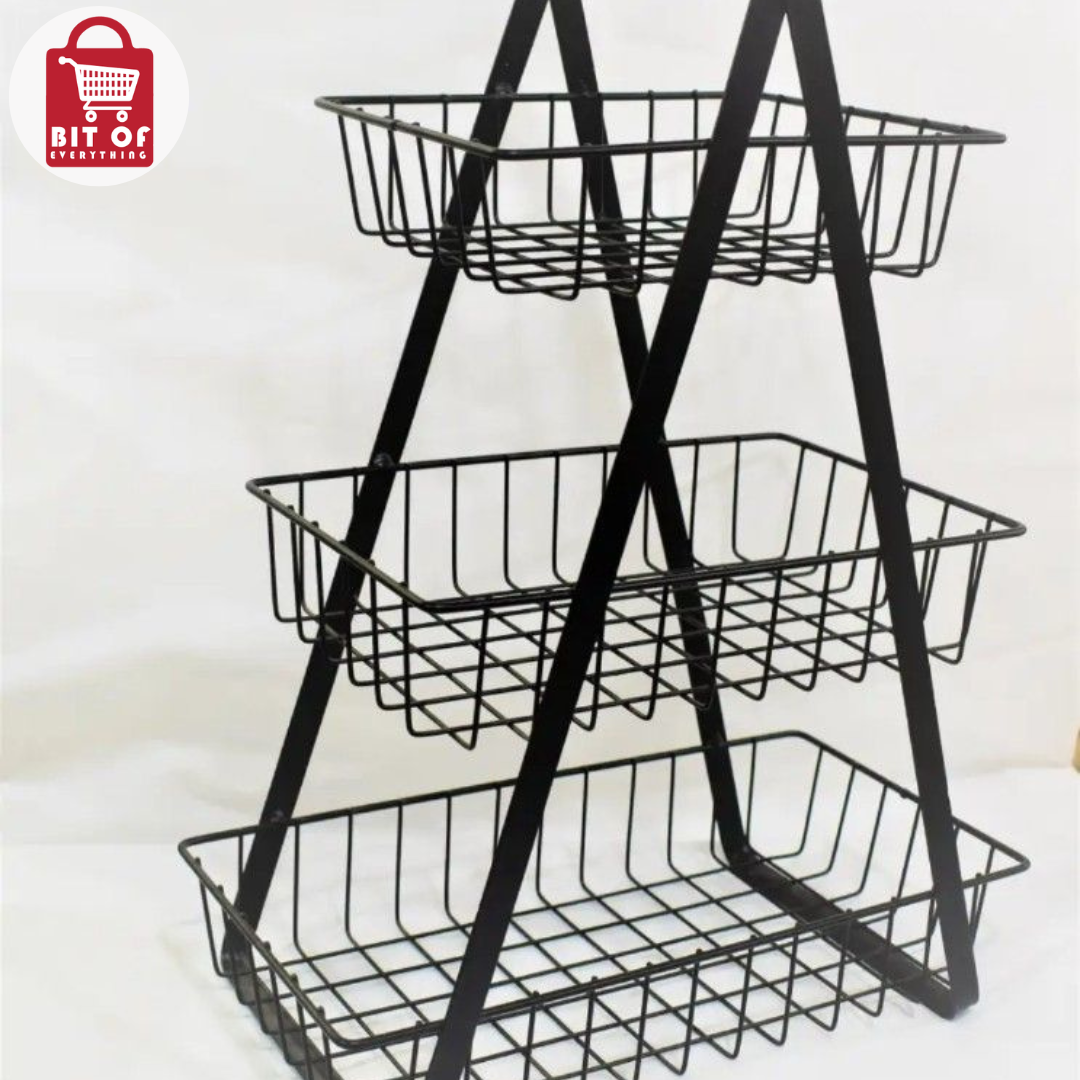 3-Tier Fruit Basket, Fruit Bowl Holder Bread Basket Vegetable Rack,