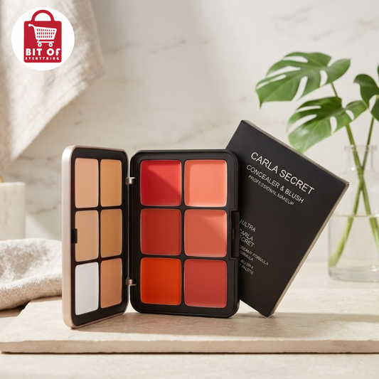 Carla Secret Concealer & Blush Duo – Full Coverage Concealer and Cream Blush Makeup Palette