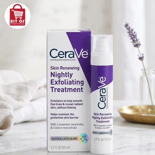 CeraVe Skin Renewing Nightly Exfoliating Treatment – Overnight AHA Facial Treatment for Smoother & Brighter Skin
