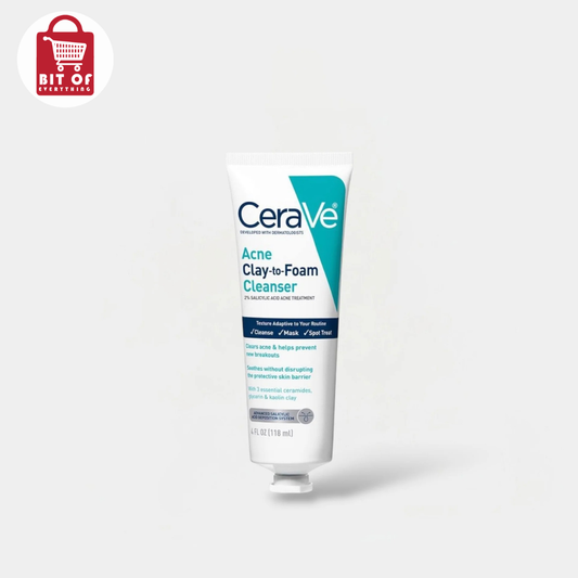 CeraVe Clay-to-Foam Cleanser – Purifying Face Cleanser for Oily, Combination & Acne-Prone Skin
