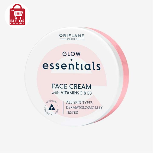 Oriflame Glow Essentials Face Cream with Vitamins E & B3 – Hydrating Facial Moisturizer for All Skin Types