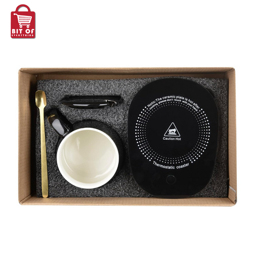 AEC Ceramic Coffee/Tea Mug with Warming Electric Induction Smart Thermostatic Cup Coaster Pad