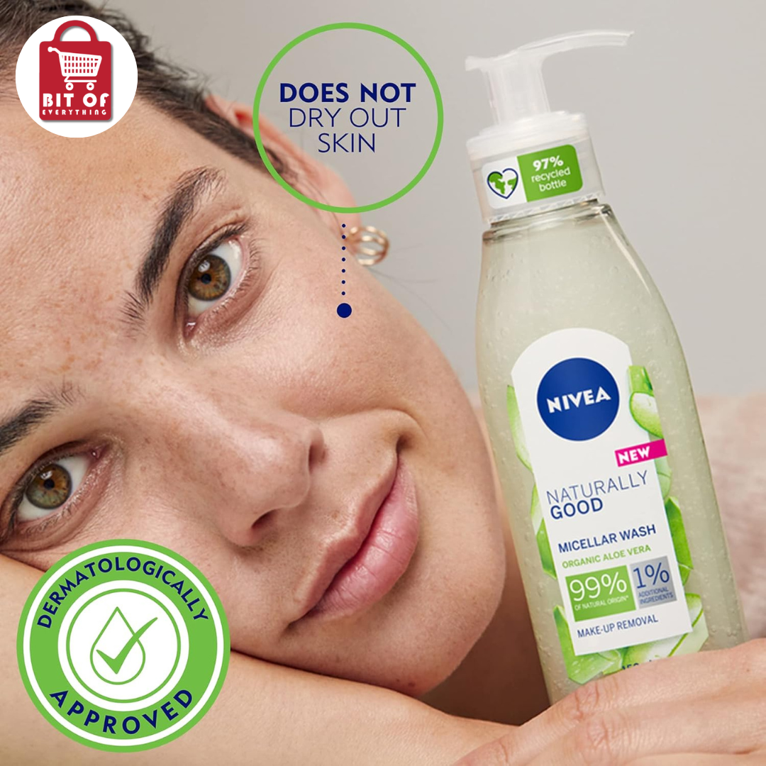 Nivea Naturally Good Micellar Face Wash Organic Aloe Vera For Normal And Oily Skin