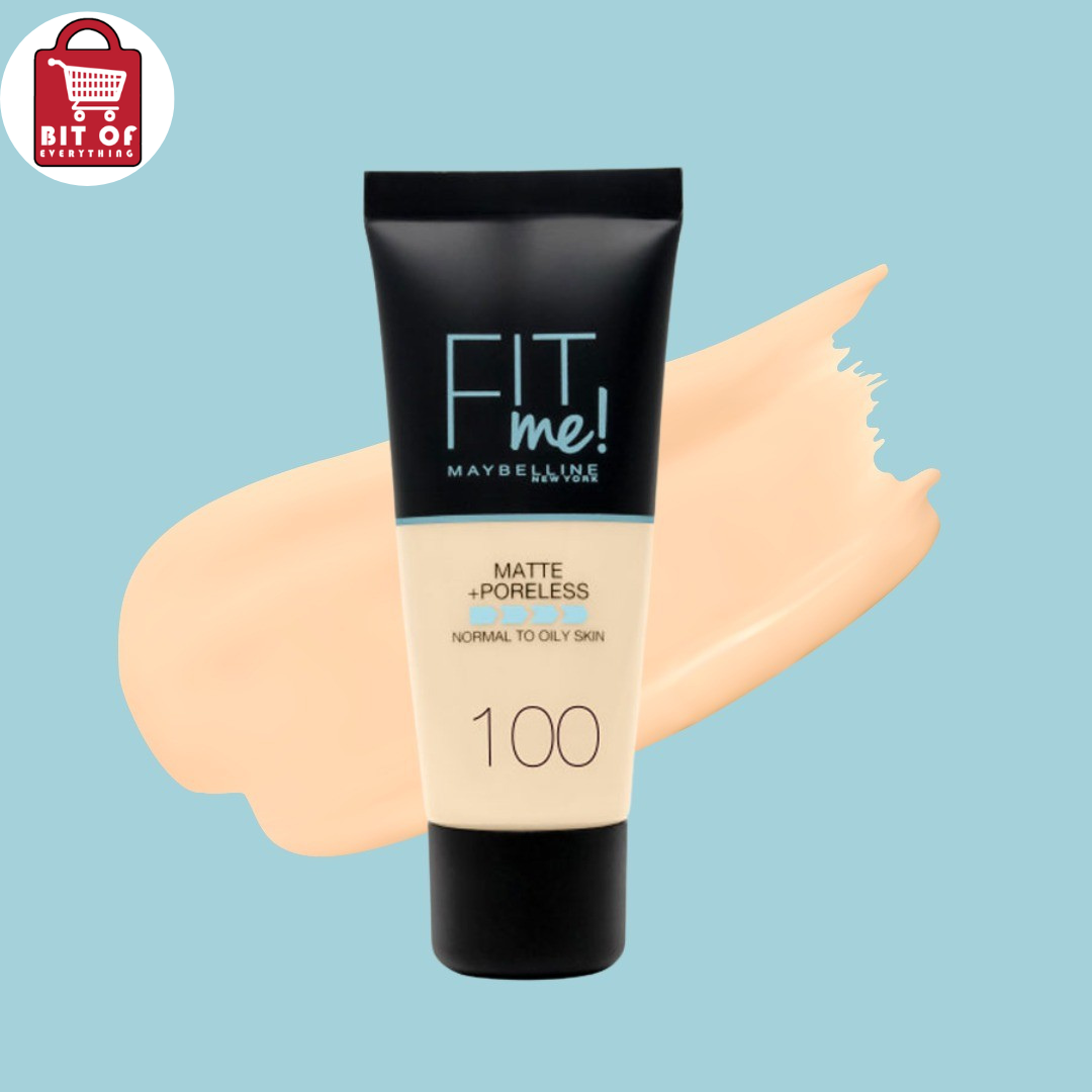 Fit me Foundation Tube Maybelline New York Matte Poreless Normal To Oily Skin Shade :- 100 Warm Ivory