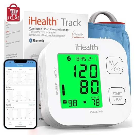 iHealth Track Upper Arm Blood Pressure Monitor with Adjustable Universal Cuff for Normal to Large Adults, Bluetooth Compatible with Apple and Android Devices