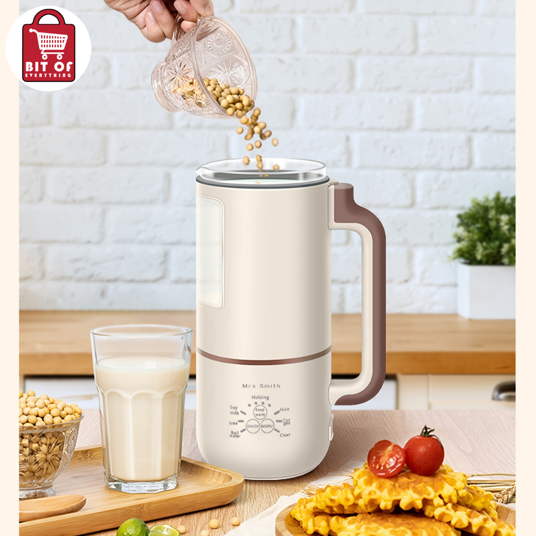 1000ml Portable Mini Soy Milk Maker with Filtering and Self-Cleaning – Perfect for 1-4 Person Households – Enjoy Fresh Soy Milk and Juices Anytime