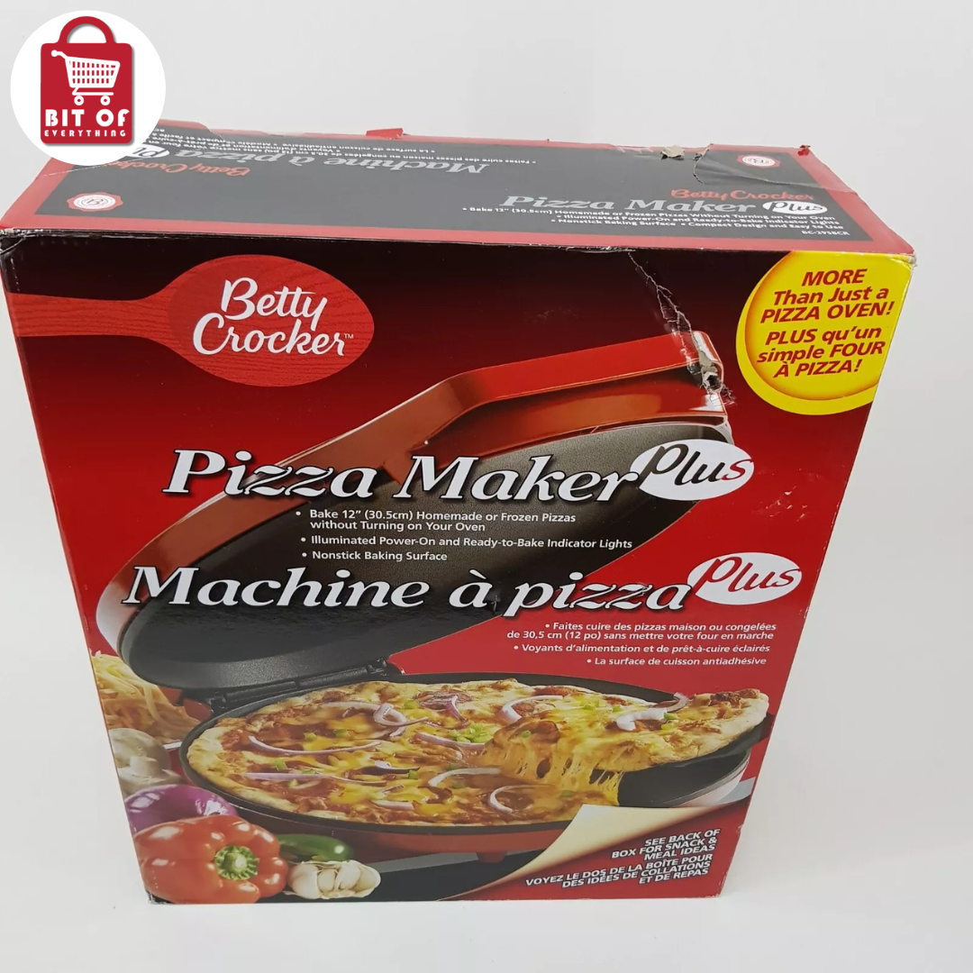 Betty Crocker 12" Nonstick Red Pizza Maker Eggs Fish GOOD for anything