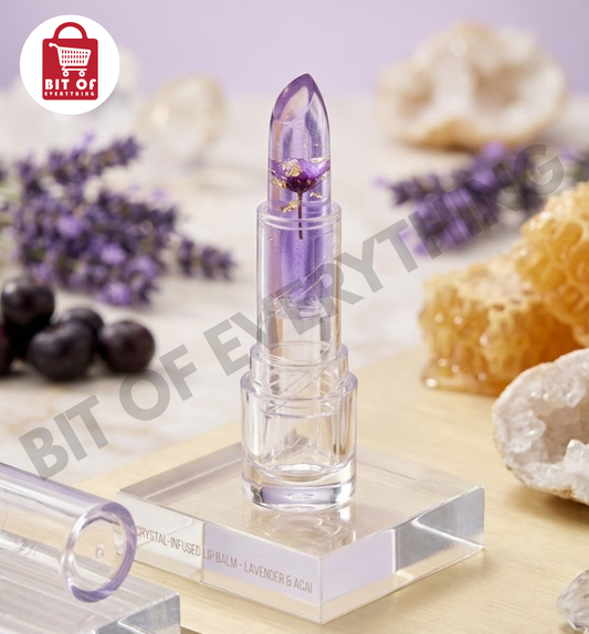 Crystal-Infused Lavender Blossom Jelly Lip Balm