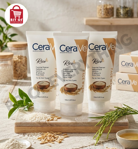CeraVe Rice Foaming Cleanser – Brightening & Deep Cleaning Face Wash 150ml  (DEAL OF 3)