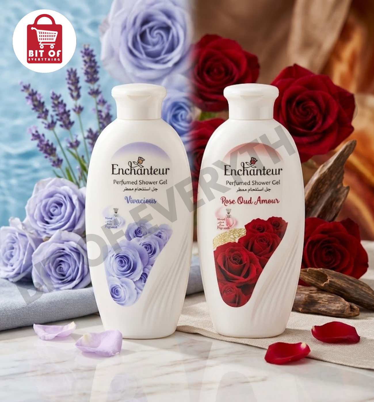 Enchanteur Perfumed Shower Gel - Vivacious & Rose Oud Amour (EACH)