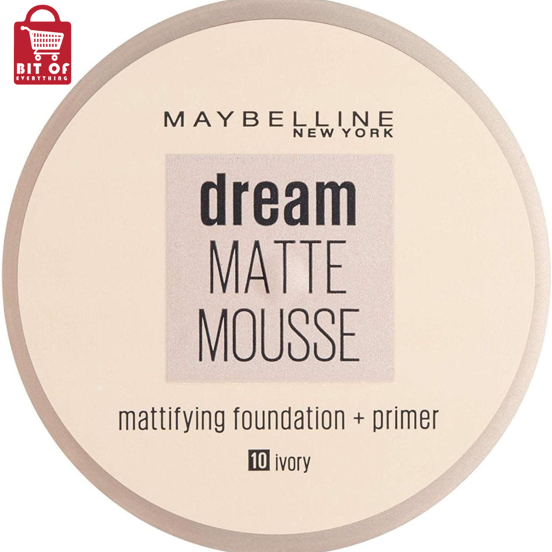 Maybelline New York Unisex Mouse Foundation 1 MAYBELLINE Dream Matte Base Mousse 010 Ivory Beige Claro Blister 1UN, Standard