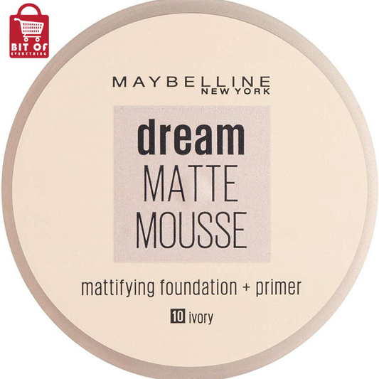 Maybelline New York Unisex Mouse Foundation 1 MAYBELLINE Dream Matte Base Mousse 010 Ivory Beige Claro Blister 1UN, Standard