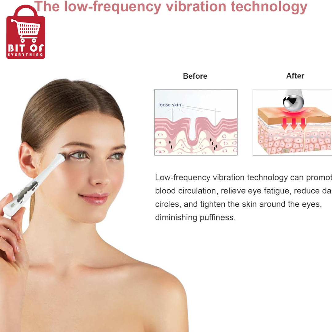 Lifetrons Eye Massager - Iontophoresis Eye Massager - Supports the Skin to Tighten and Relieve Fatigue - Eliminate Dark Circles and Eye Wrinkles - EM-100, AAA, Switzerland