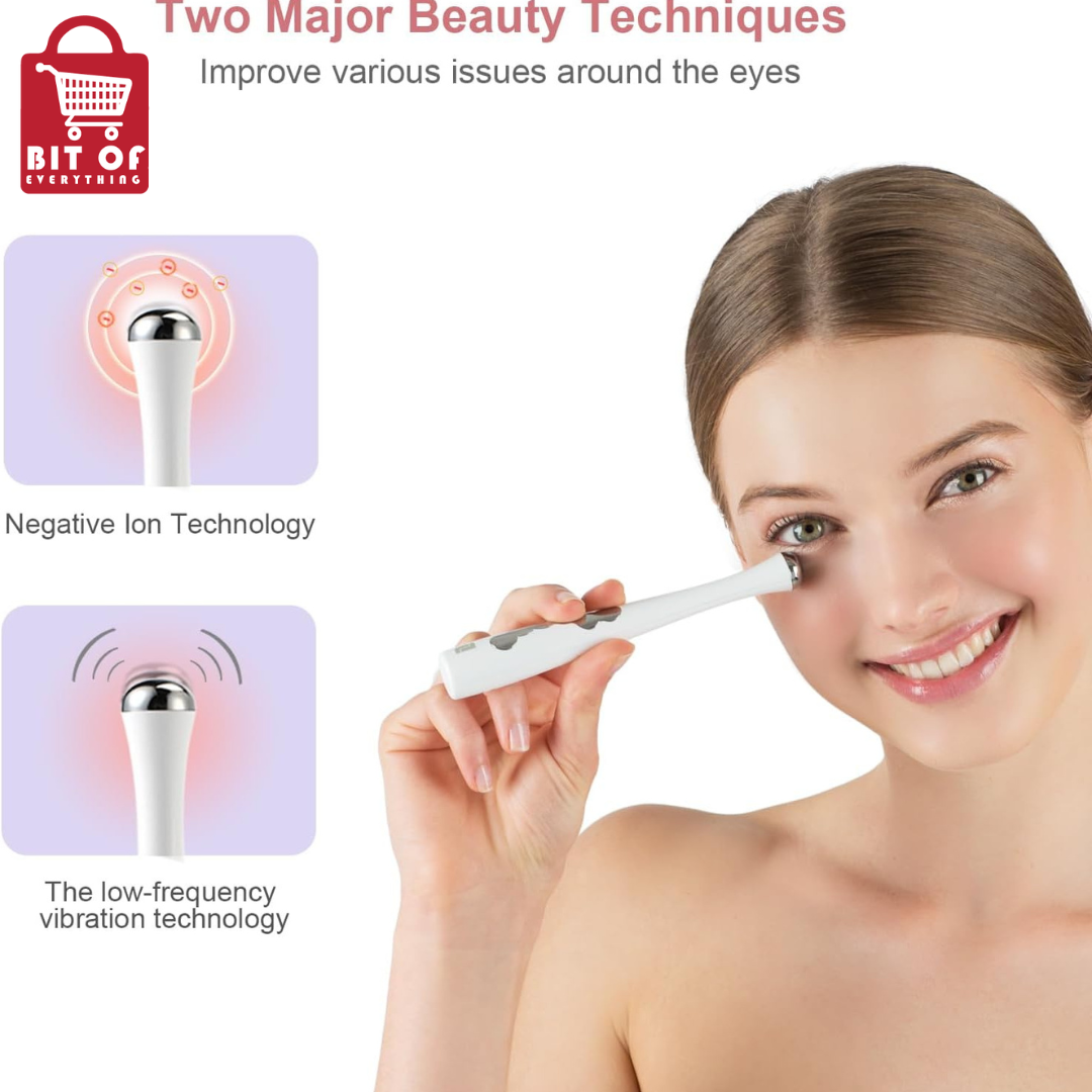 Lifetrons Eye Massager - Iontophoresis Eye Massager - Supports the Skin to Tighten and Relieve Fatigue - Eliminate Dark Circles and Eye Wrinkles - EM-100, AAA, Switzerland