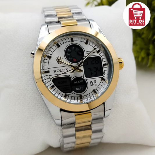 BRANDED ROLEX WATCH WITH ANALOG AND DIGITAL TIME (1-PC)