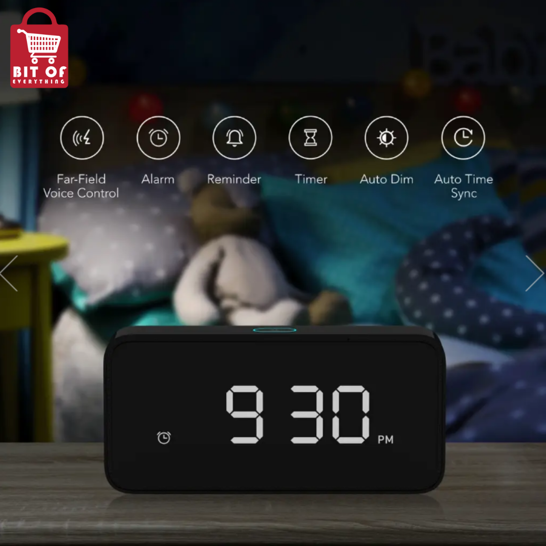 MI Reason® ONE Smart Alarm Clock with Alexa Built-in for Smart Home - Note: Requires iOS App Download to Work, Only Supports iPhone or iPad Now, Android Support Discontinued