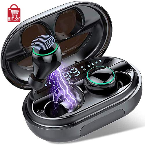 Donerton Wireless Earbuds, Bluetooth 5.0 Headphones IP8 Waterproof Earbuds, 80 Playtime, in Ear Earphones with Mic, Deep Bass 3D Stereo, Charging Case, Sports, Work Out, Easy Pairing, Power Bank