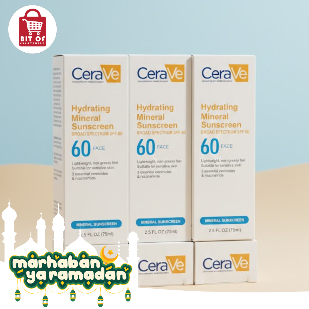 CeraVe Hydrating Mineral Sunscreen Broad Spectrum SPF 60 Face (75ml)