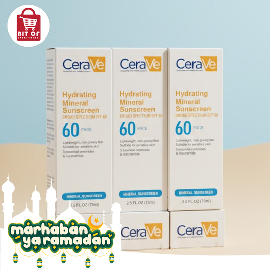 CeraVe Hydrating Mineral Sunscreen Broad Spectrum SPF 60 Face (75ml)