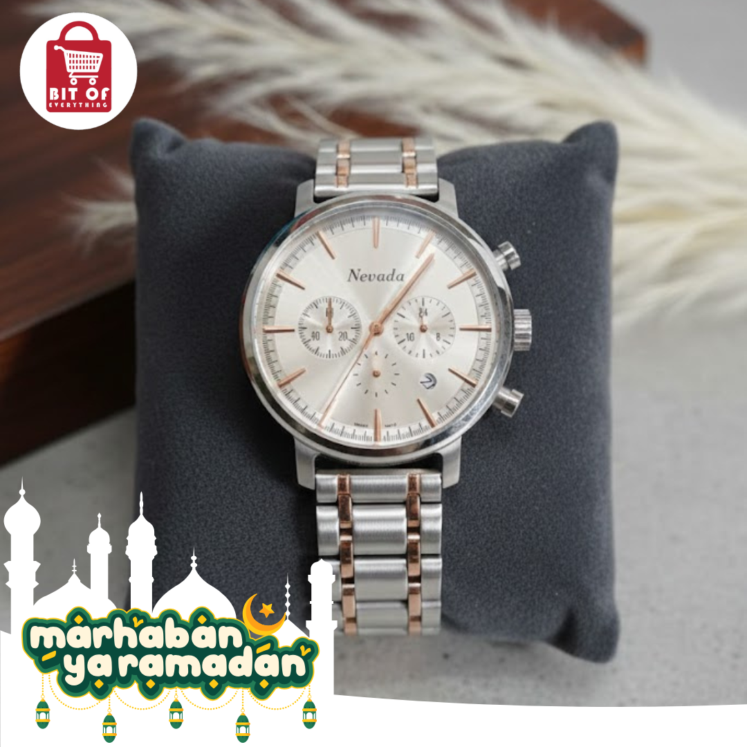 Nevada Men's Rose Gold & Silver Chronograph Watch