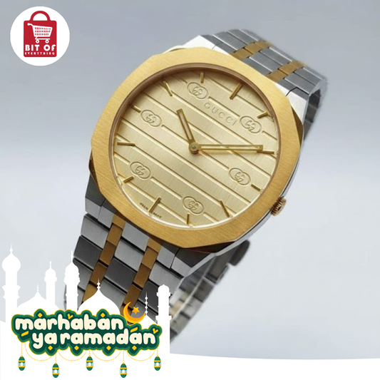 Gucci 25H Two-Tone Gold & Silver Bracelet Watch