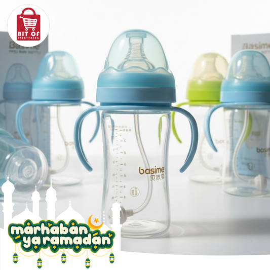 Basime Anti-Colic PPSU Baby Feeding Bottle with Handles and Gravity Ball