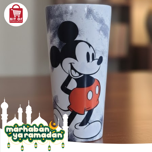 Vintage Disney Mickey Mouse Printed Ceramic Tumbler Glass