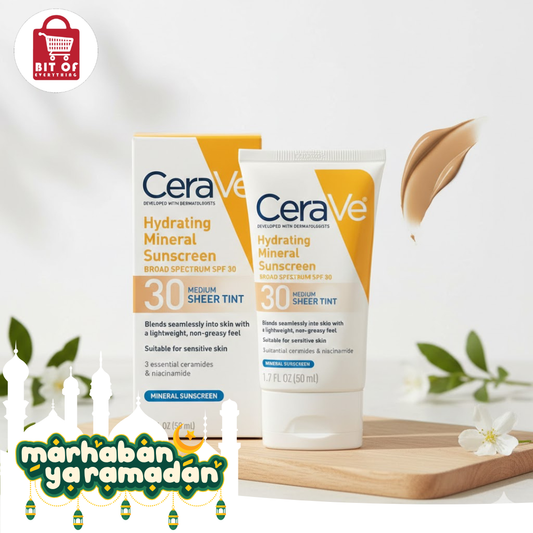Hydrating Mineral Sunscreen SPF 30 Sheer Tint – Lightweight Tinted Protection by CeraVe