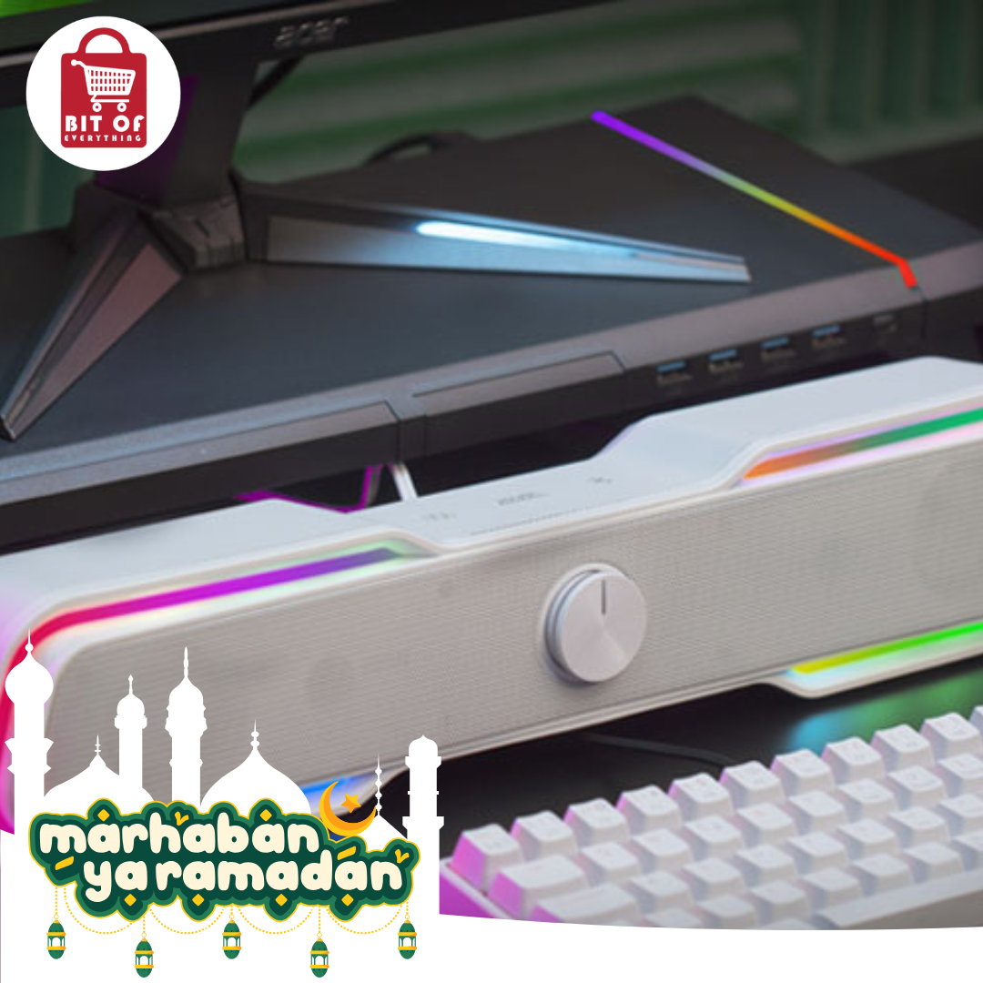 LED RGB Soundbar – Home Theater Speaker with Dynamic Light Effects
