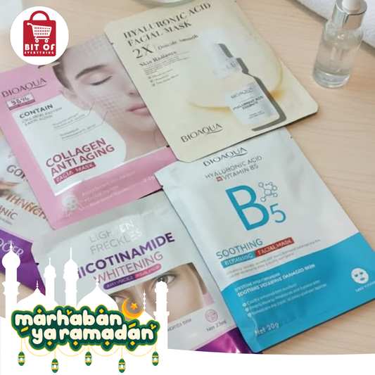 Ultimate Skin Rejuvenation Sheet Mask Bundle (Collagen, Hyaluronic Acid, Vitamin B5 & Nicotinamide)